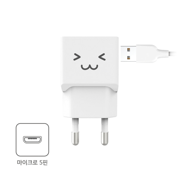 2.1A USB 1PORT 가정용 충전기 화이트 (5핀) EK-UC215WH